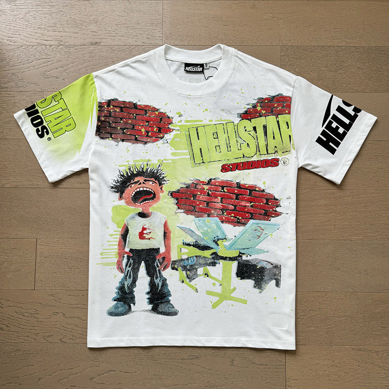 HS6201 New Colors Hellstar 100% Cotton laugh T shirts for men and women