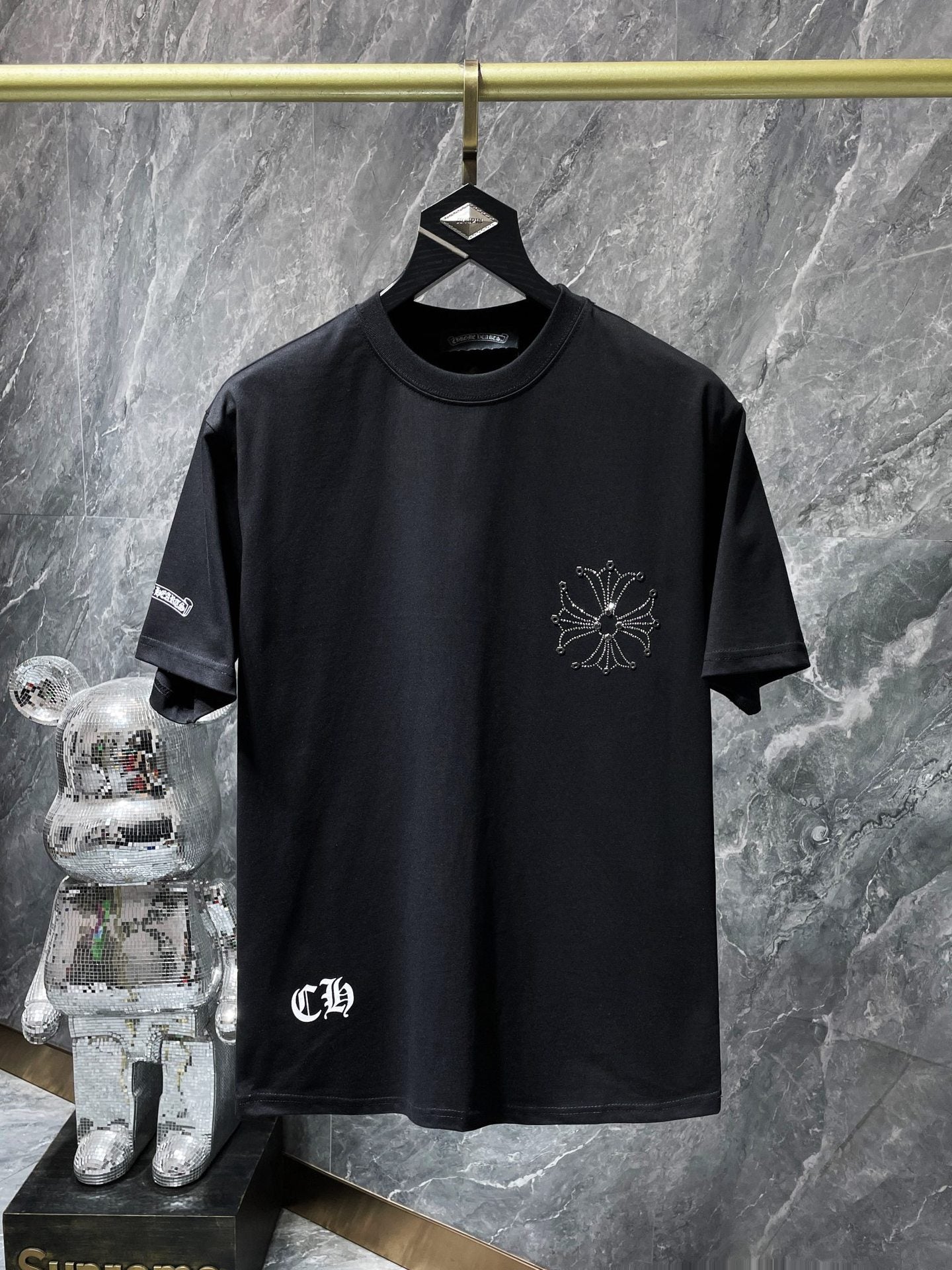Chrome Hearts High Quality Horseshoe Sanskrit Crew Neck T-shirt Short Sleeves