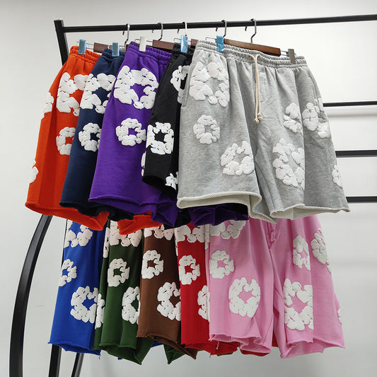 Denim Tears Shorts Full Printed Foam Denim Tears Fifth Pants Tide