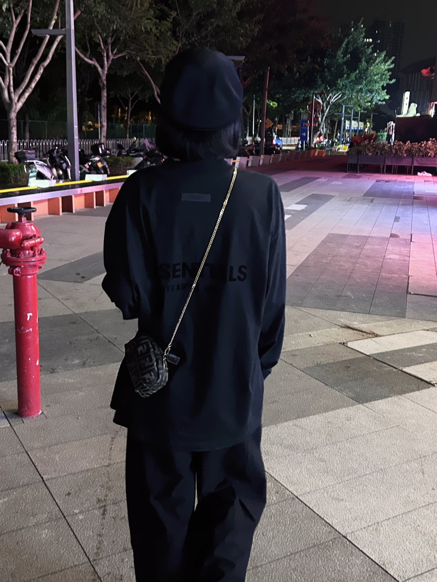 Top Ess** Flocking Letter Crew Neck 100% Cotton Long Sleeve T-shirt Fog Men and Women