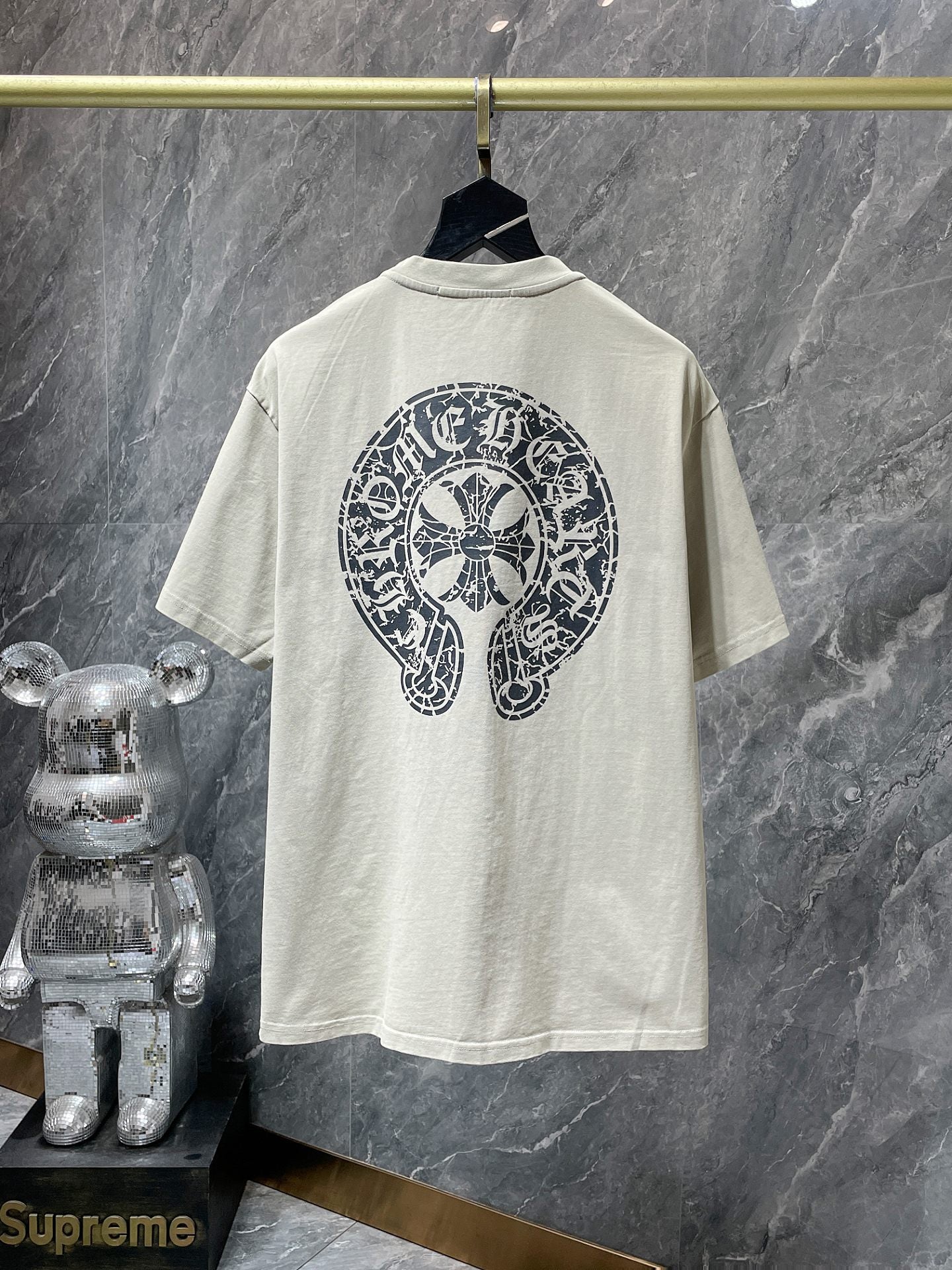 Chrome Hearts High Quality Horseshoe Sanskrit Crew Neck T-shirt Short Sleeves