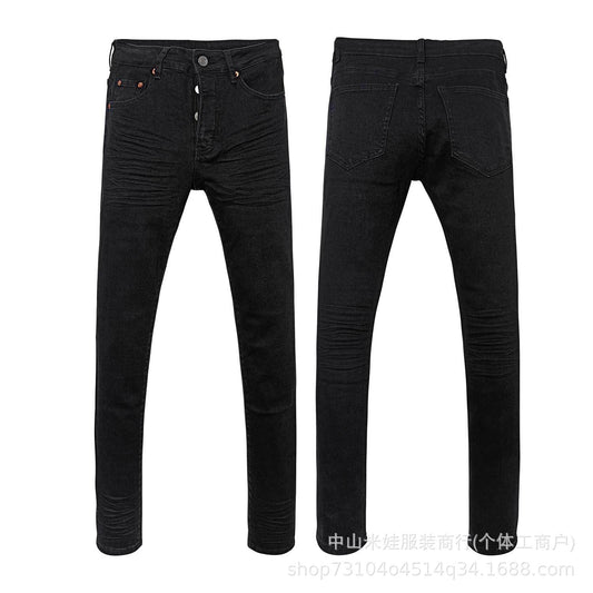 PP6606 PURPLE Jeans American Hip-Hop Ripped PB Ink Splash Jeans