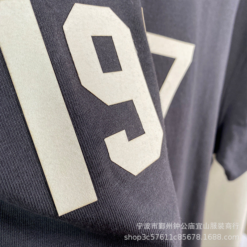 2022SS Short Sleeve T-Shirt 1977 Flocking Print ESSENTIALS Trendy Brand T-Shirt