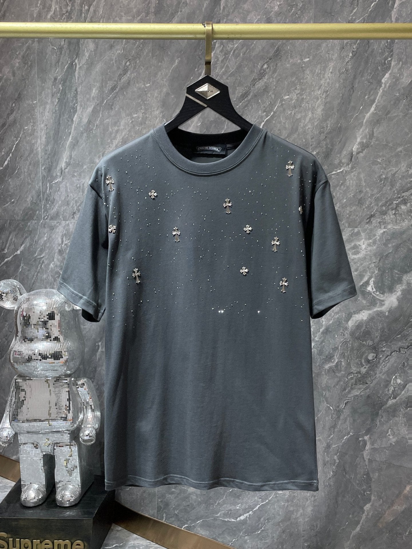Chrome Hearts High Quality Horseshoe Sanskrit Crew Neck T-shirt Short Sleeves
