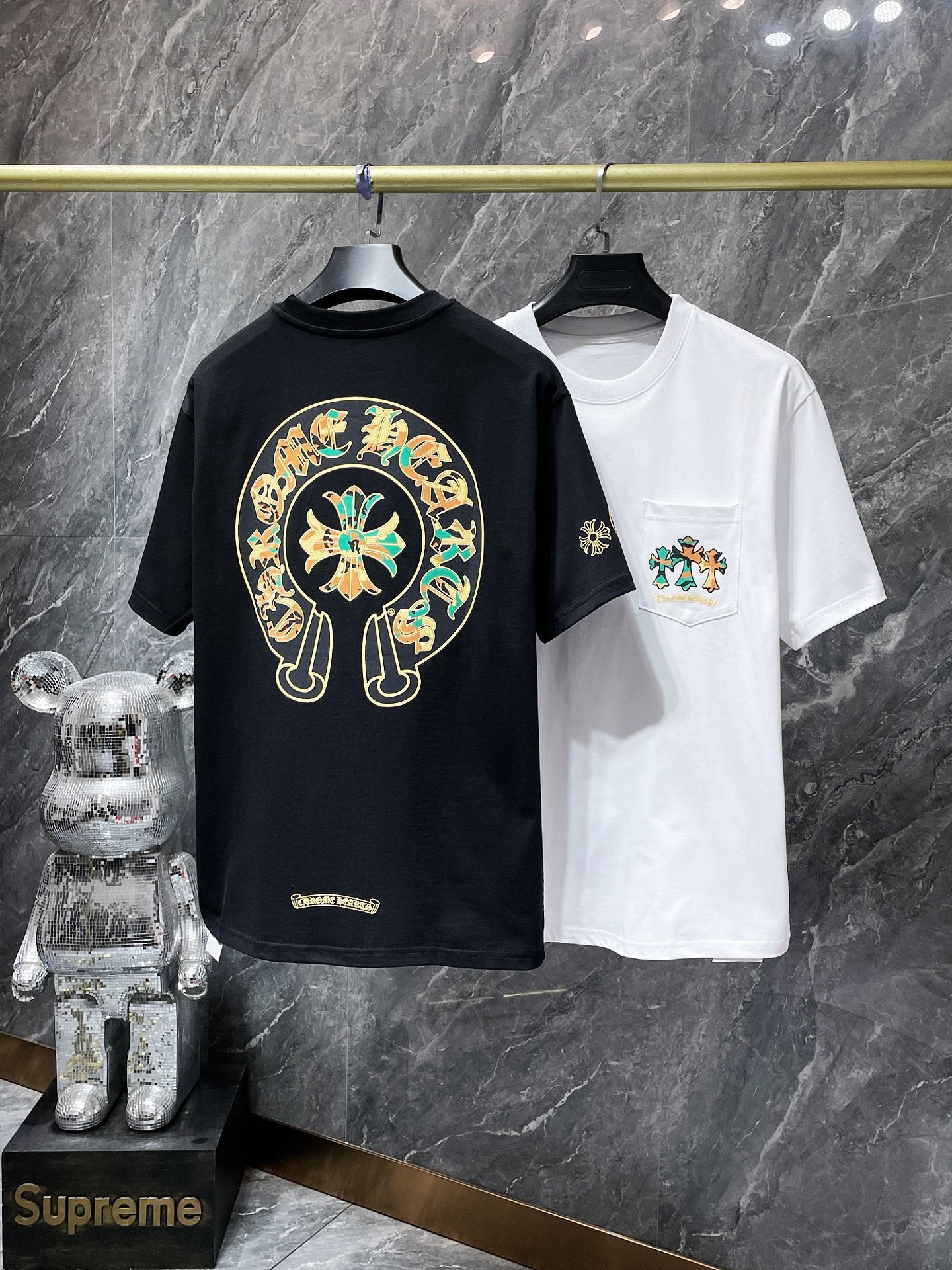 Ch6001 Chrome Hearts High Quality Horseshoe Crew Neck T-shirt Short Sleeves