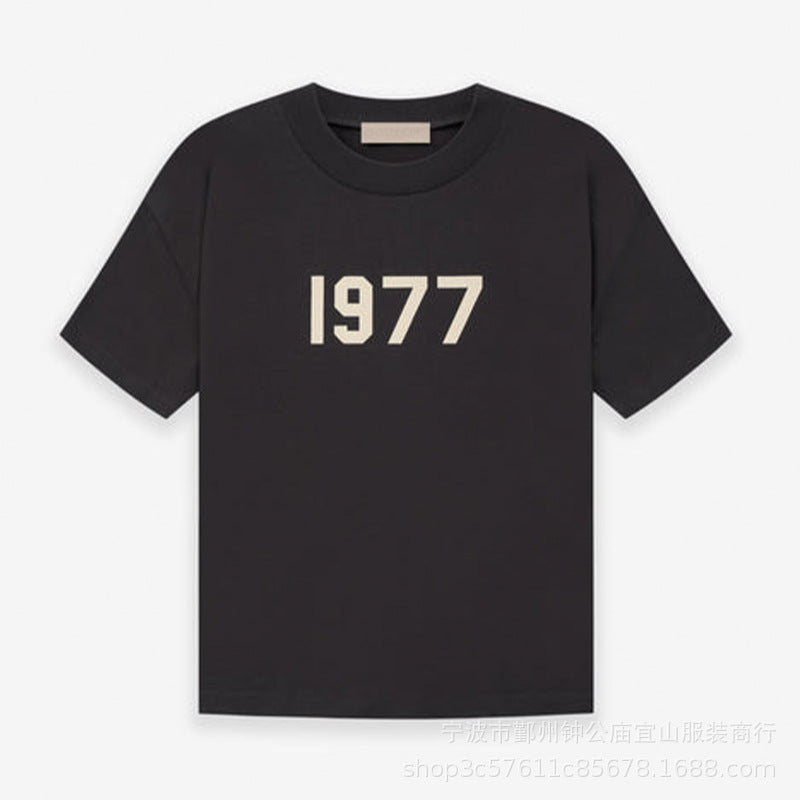 2022SS Short Sleeve T-Shirt 1977 Flocking Print ESSENTIALS Trendy Brand T-Shirt