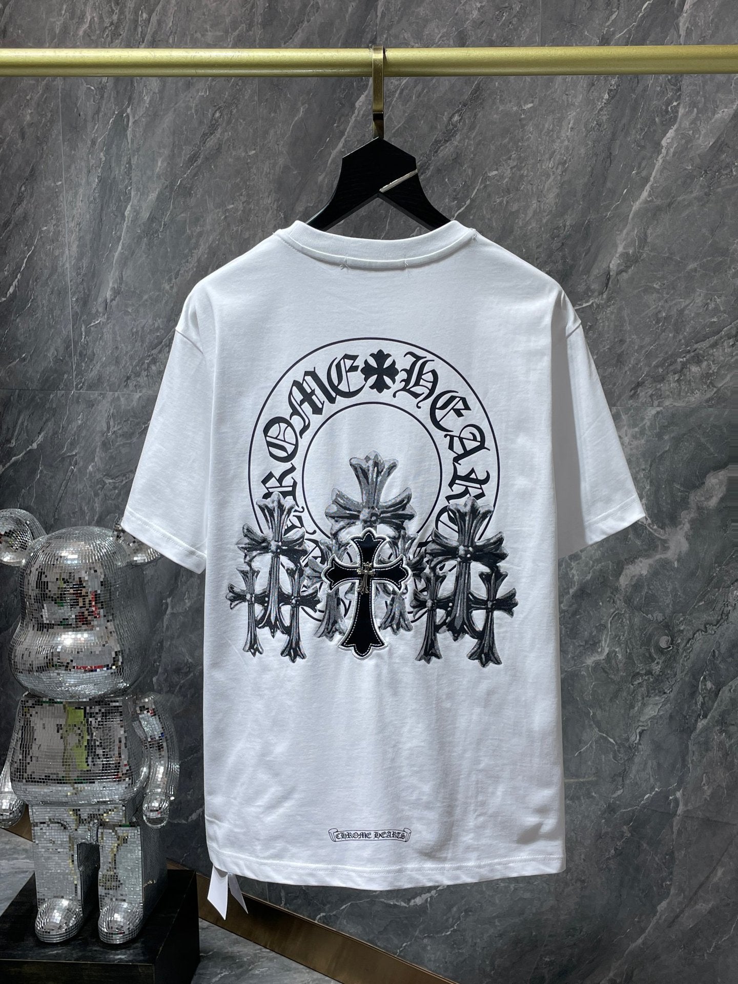 Ch6001 Chrome Hearts High Quality Horseshoe Crew Neck T-shirt Short Sleeves