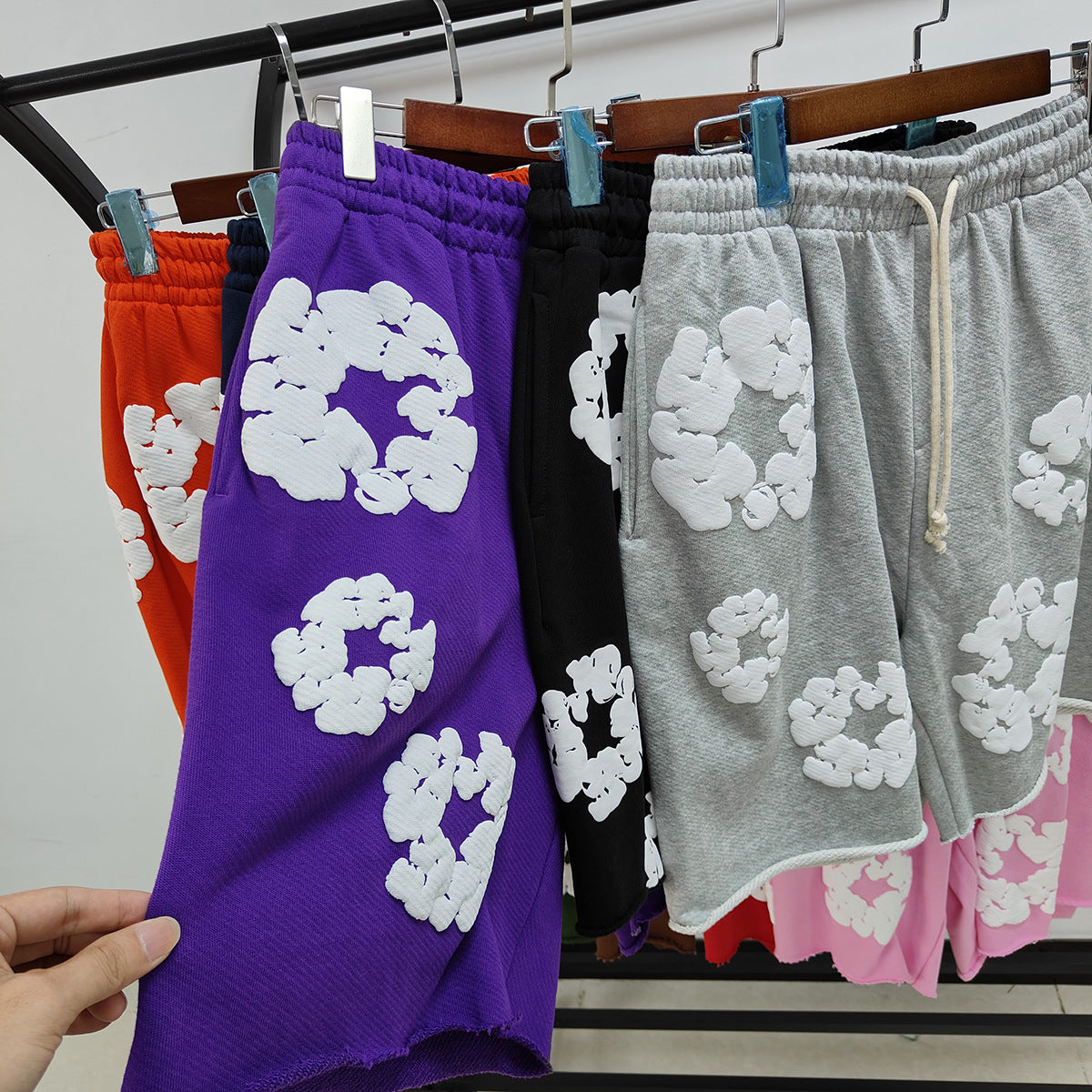 Top Quality 1:1 Denim Puffy Printed Tears Shorts