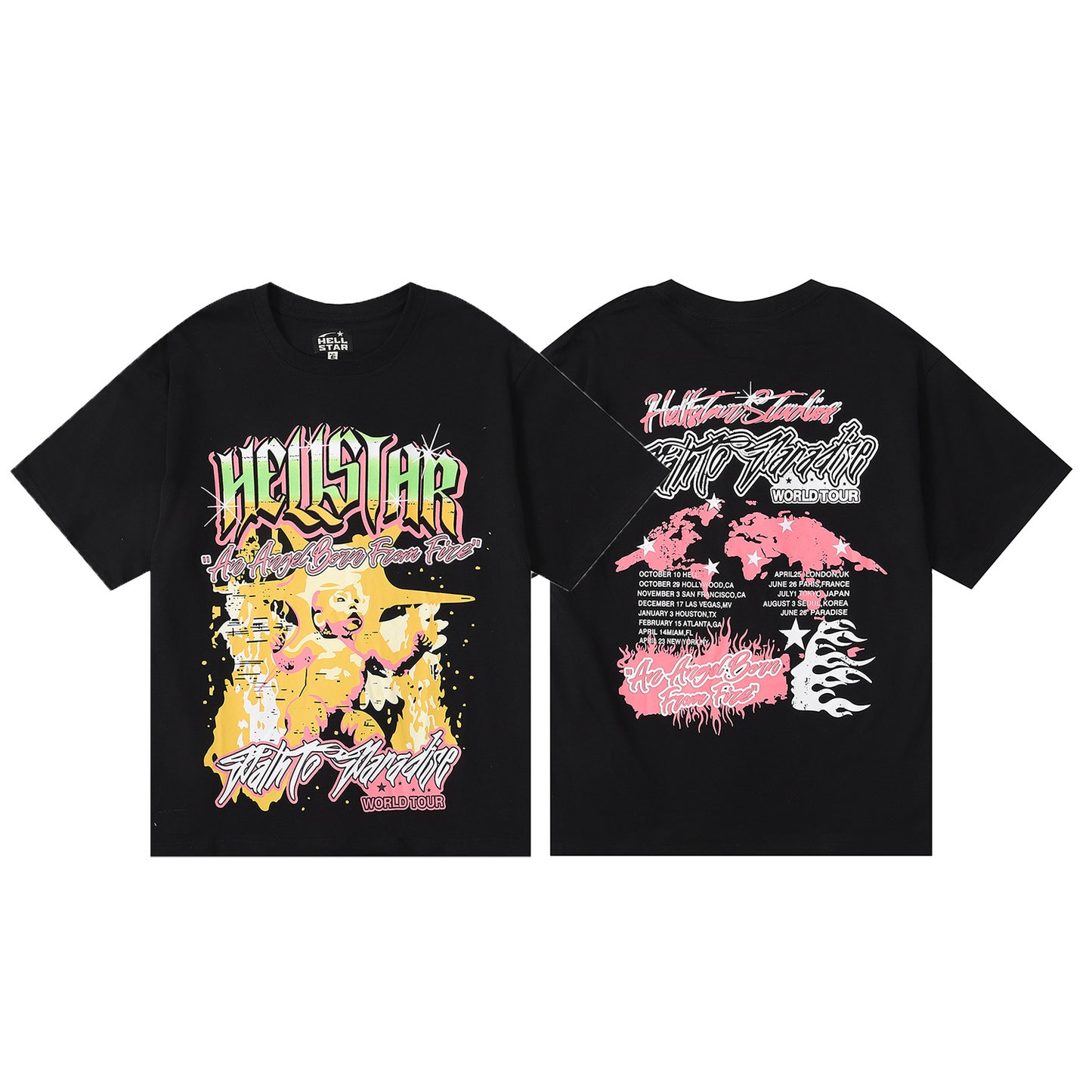 HS6001 Hellstar Fashion Brand Letters shorts Tee shirts