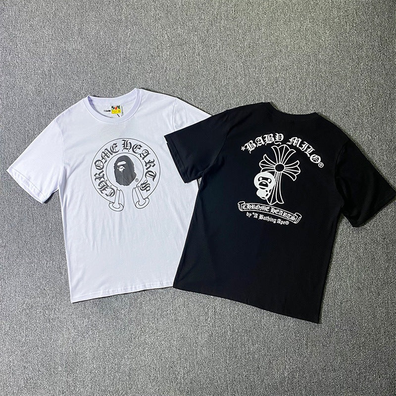 BAPE Short Sleeve T-shirt Cross Little Monkey