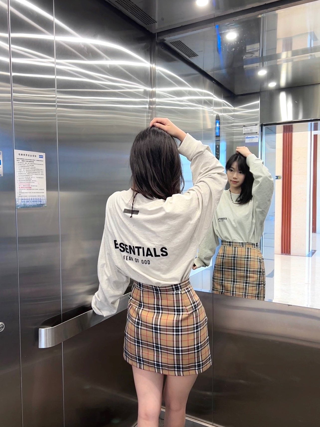 Top Ess** Flocking Letter Crew Neck 100% Cotton Long Sleeve T-shirt Fog Men and Women