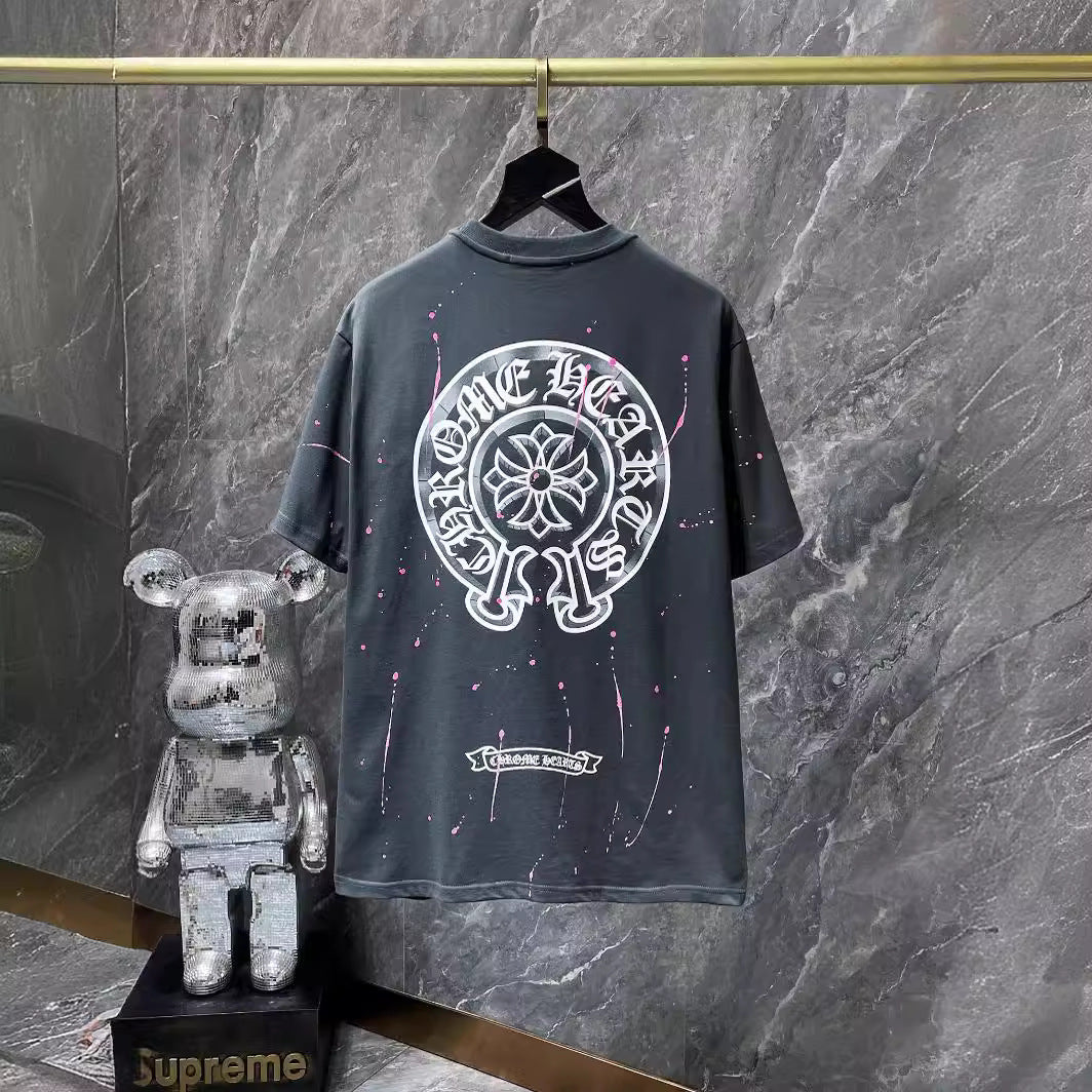 Chrome Hearts High Quality Sanskrit Crew Neck T-shirt Short Sleeves