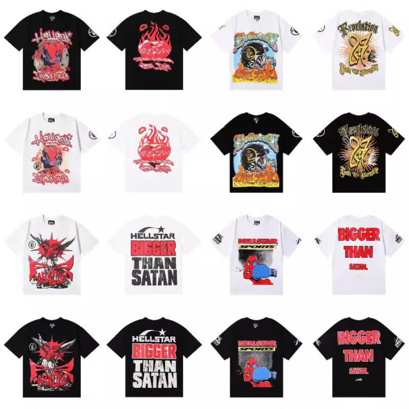 HS6001 Hellstar Fashion Brand Letters shorts Tee shirts