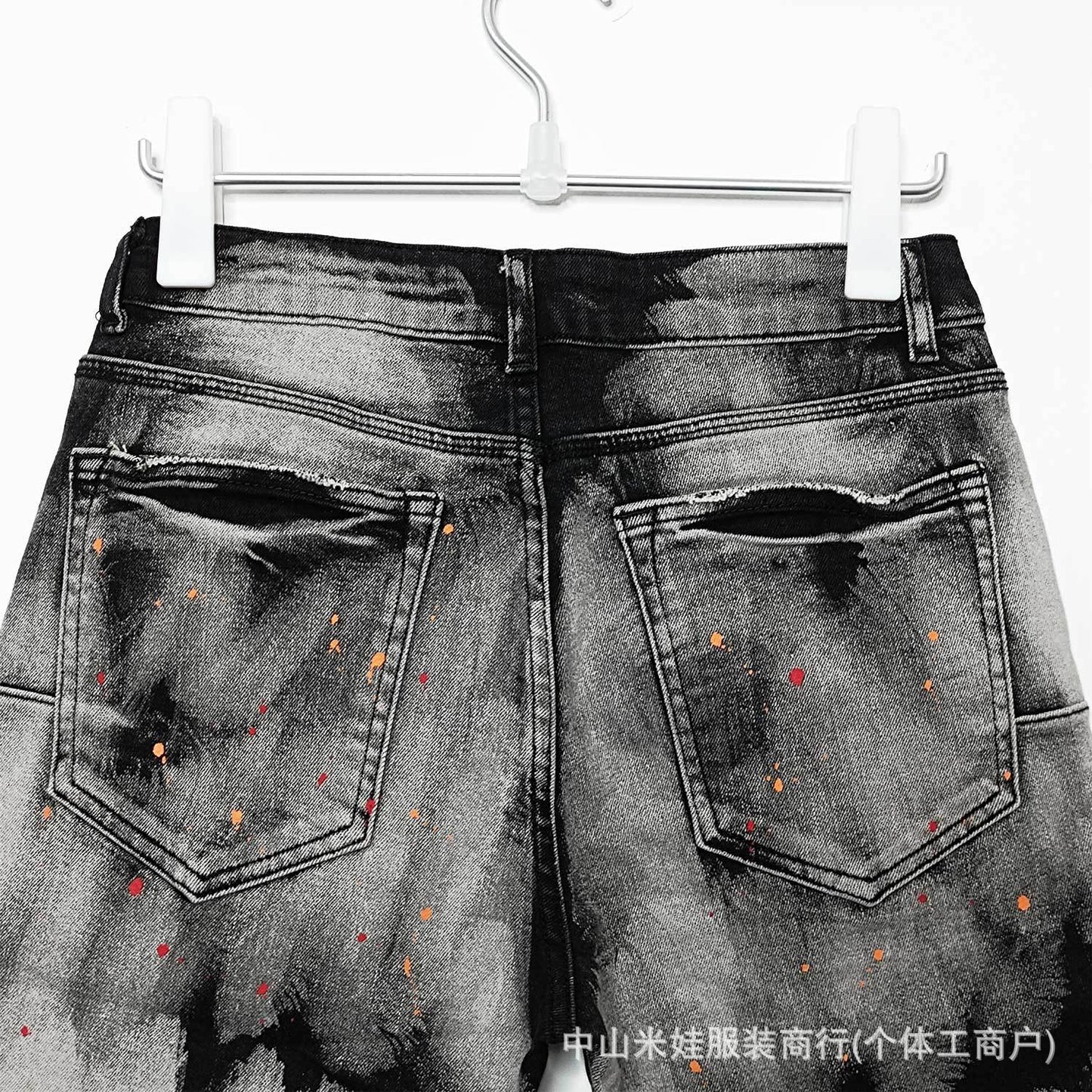 Purple Jeans Splatter Ink Black Jeans