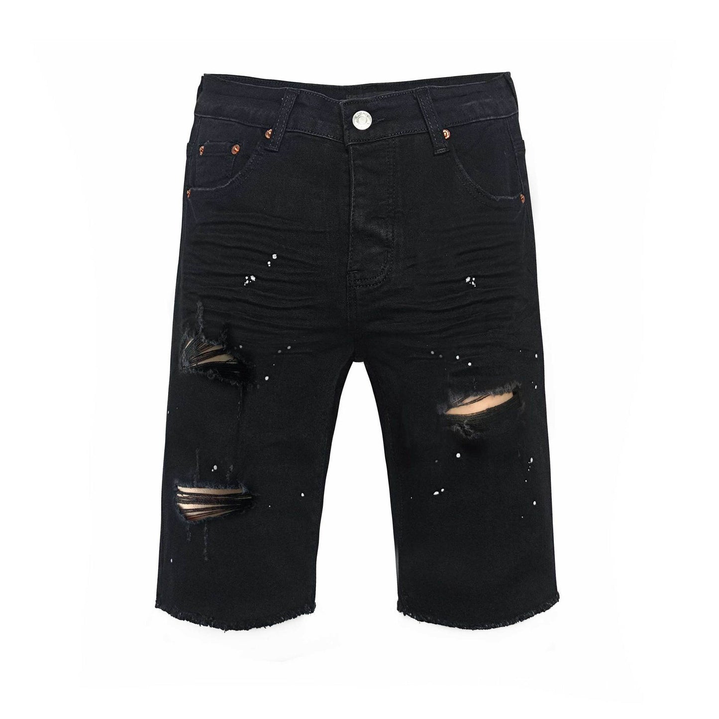 Purple Jeans Men's Ripped Denim Shorts Five-Point Pants