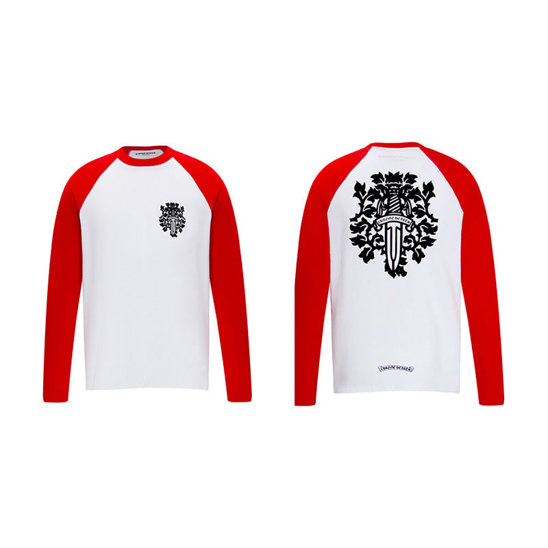 Chrome Hearts Double Yarn Pure Cotton Unisex Printed Long Sleeve T-Shirt