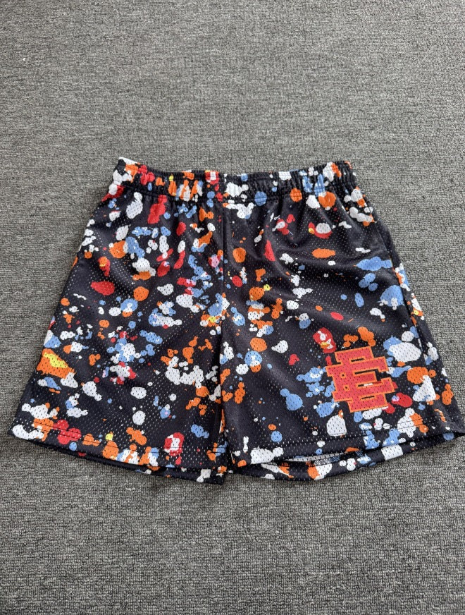 EE3007 Eric Emanuel Quick-Drying Mesh Shorts Men's  Sunrise Oil Painting Style Mesh Sports