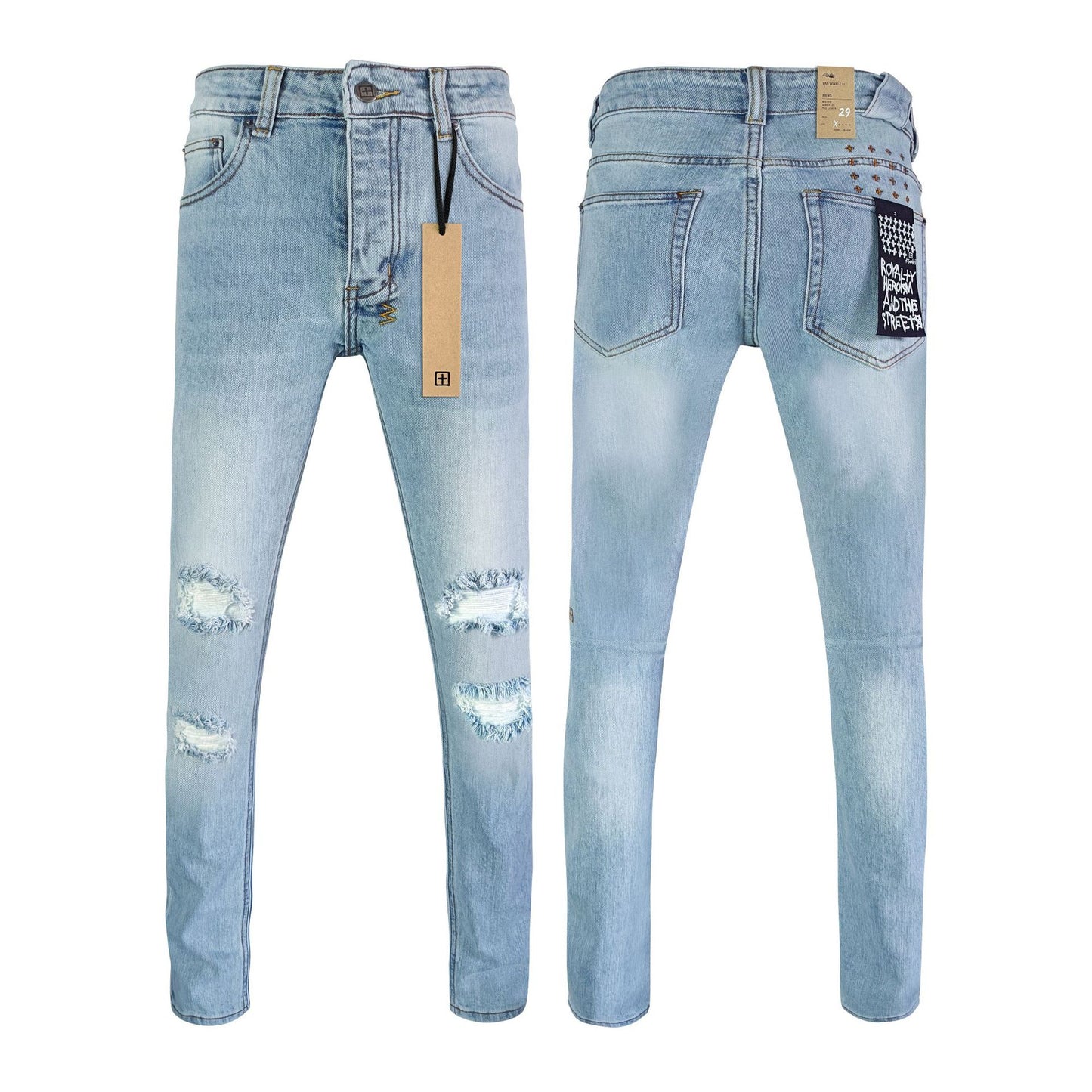 Ksubi001 Jeans Straight Ripped Stretch American High Street Casual Men's Jeans