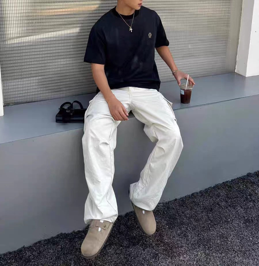 Chrome Hearts T-shirt Horseshoe Sanskrit Cross round Neck Short Sleeve