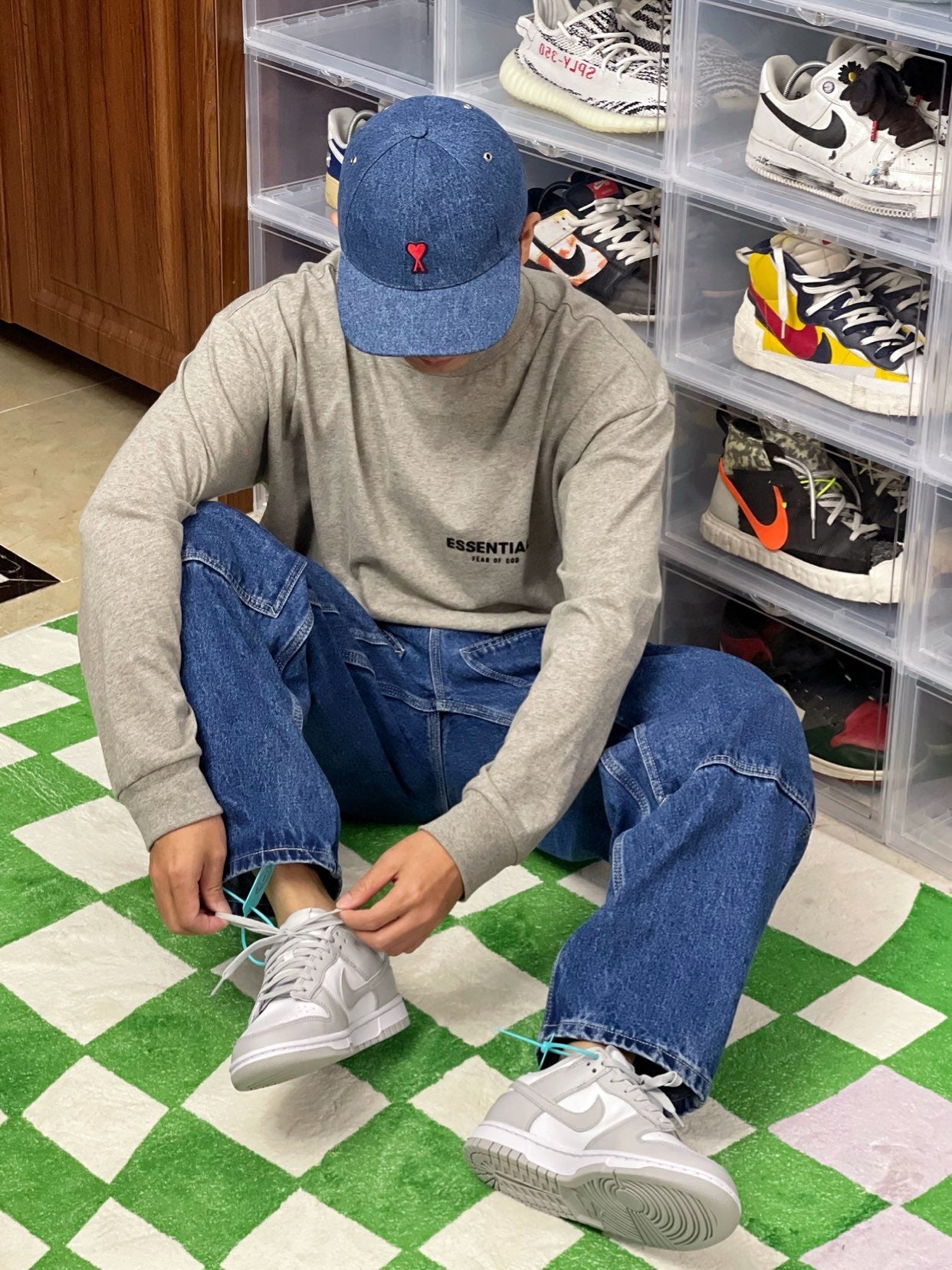 Top Ess** Flocking Letter Crew Neck 100% Cotton Long Sleeve T-shirt Fog Men and Women