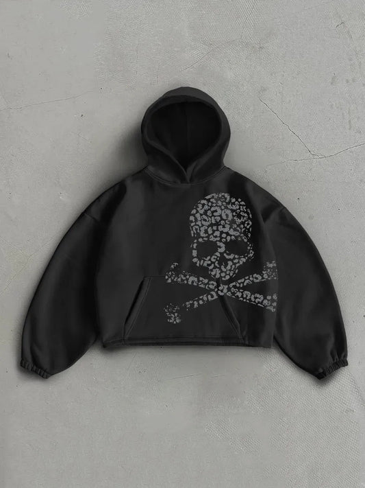 Distressed Y2K Aesthetic Cotton Full Zip Hoodie Hip Hop Street Zip Sweatshirt Unisex