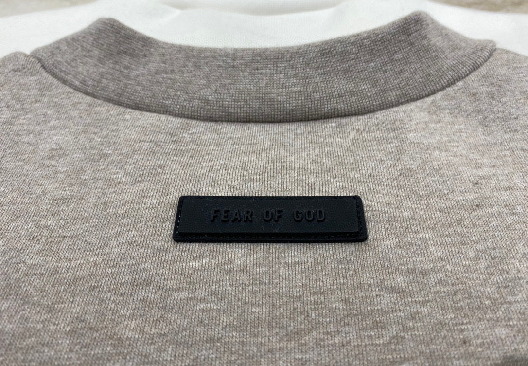 ESS Letter Fog Loose Fleece-lined Crew Neck Pullover Sweatshirt American Fashion Brand Men