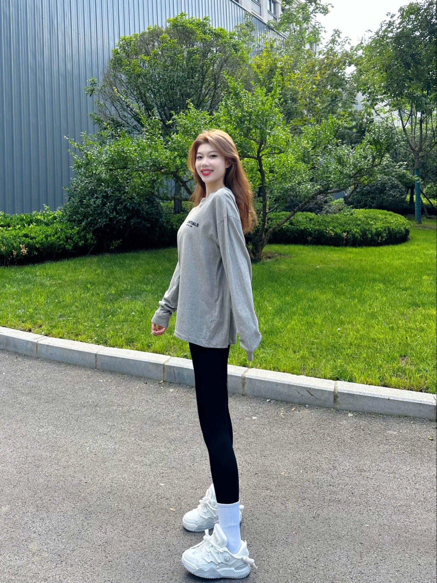 Top Ess** Flocking Letter Crew Neck 100% Cotton Long Sleeve T-shirt Fog Men and Women