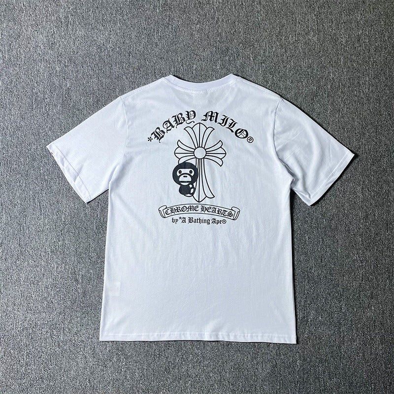 BAPE Short Sleeve T-shirt Cross Little Monkey