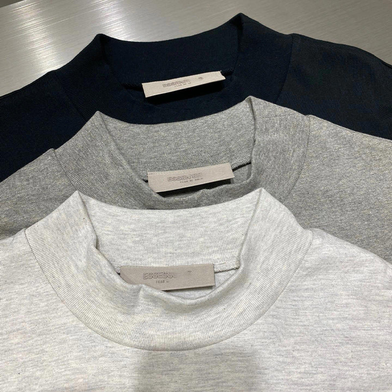 Top Ess** Flocking Letter Crew Neck 100% Cotton Long Sleeve T-shirt Fog Men and Women