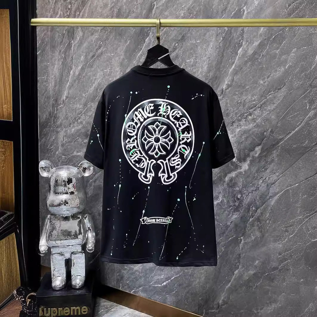 Chrome Hearts High Quality Sanskrit Crew Neck T-shirt Short Sleeves