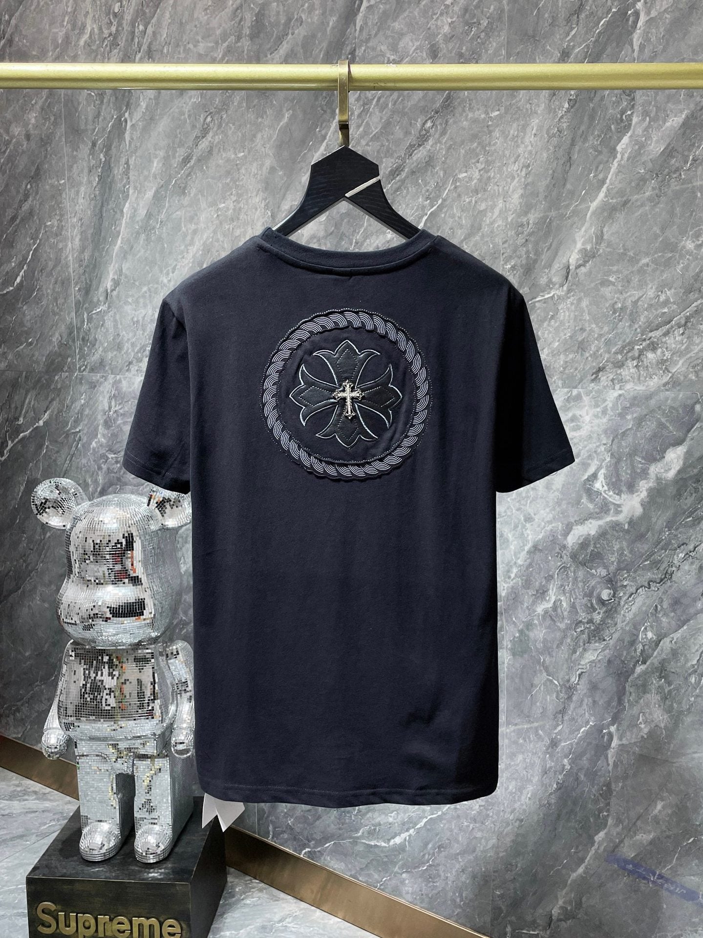 Chrome Hearts High Quality Horseshoe Sanskrit Crew Neck T-shirt Short Sleeves
