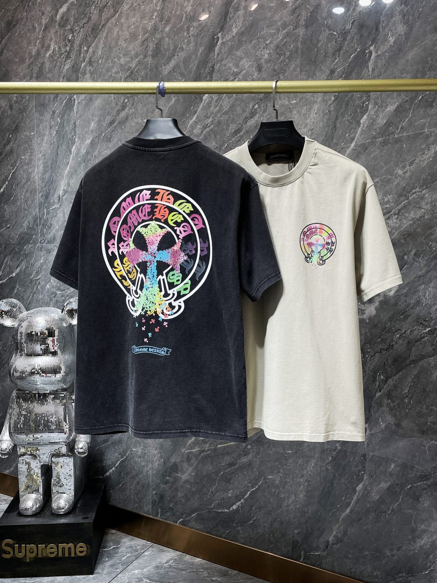 Chrome Hearts High Quality Horseshoe Sanskrit Crew Neck T-shirt Short Sleeves