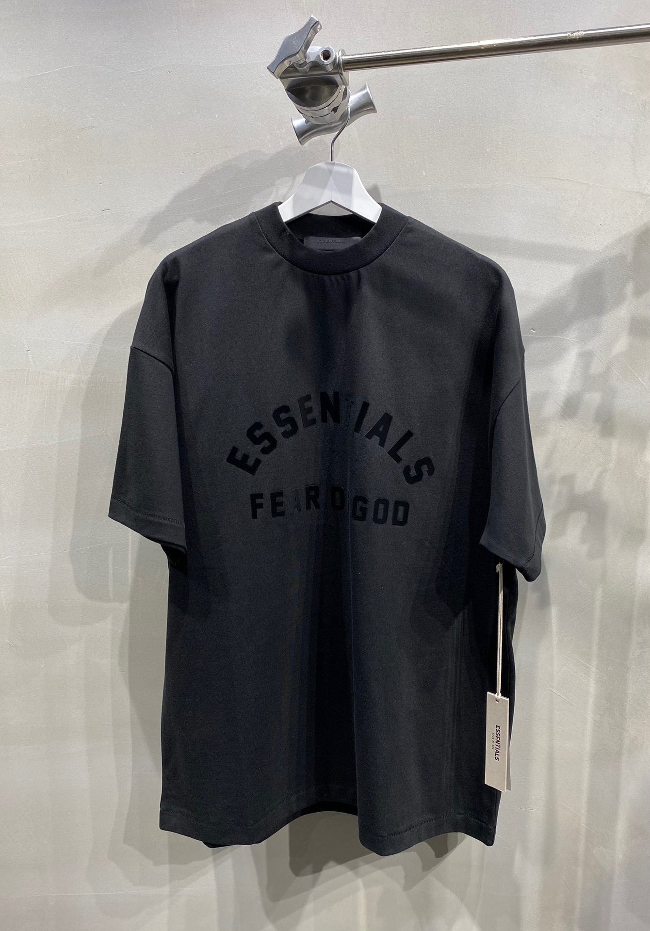 ESS **Half Arc 24ss Spring Silicone Letter 380gsm Heavy Crew Neck 100% Cotton Short Sleeve T-shirt