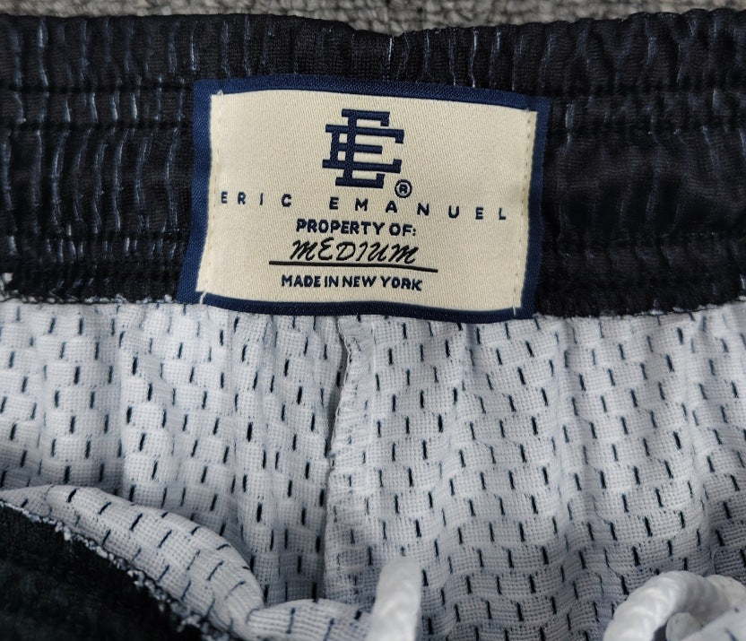 Eric Emanuel Black Graffiti Mesh Sports Shorts for Men