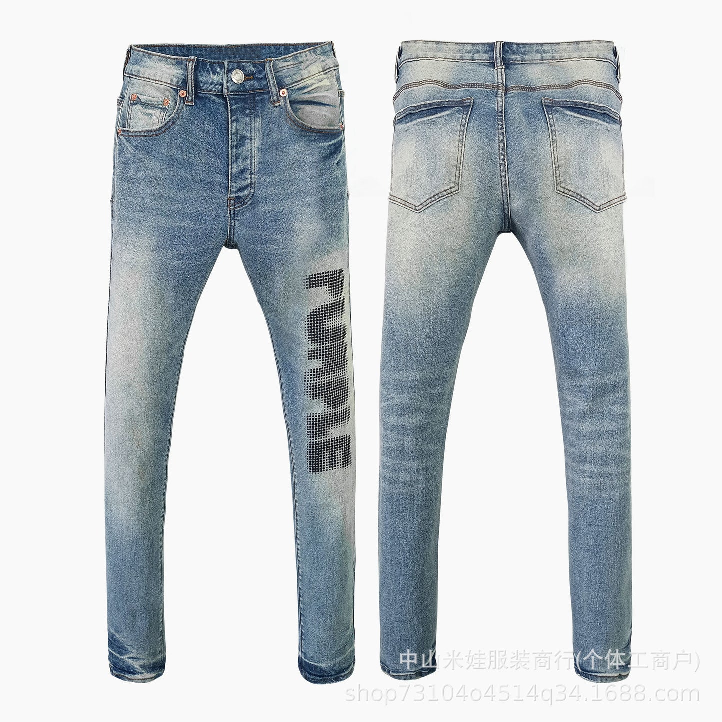 Pp6004 Purple Jeans Splash-Ink Jeans