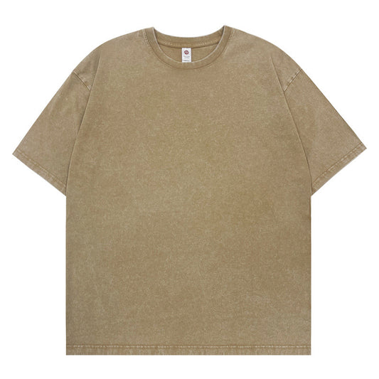 Kahki colors --Wash Short Sleeve Cotton Blank Tee shirts