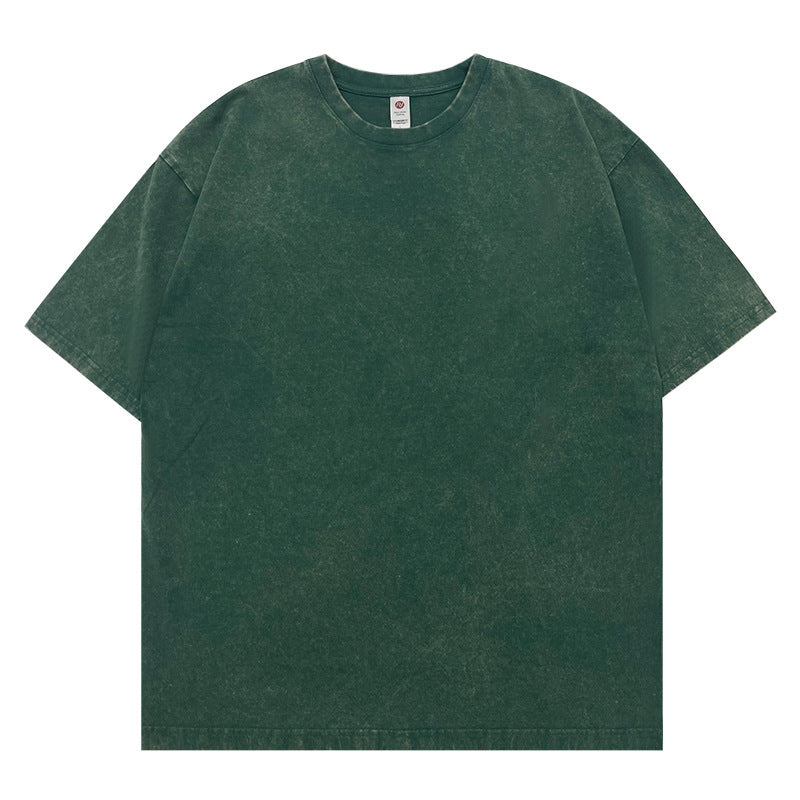 Green Colors--Wash Short Sleeve Cotton Blank Tee shirts