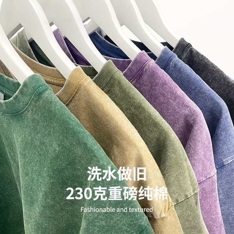 All colors ---Wash Short Sleeve Cotton Blank Tee shirts