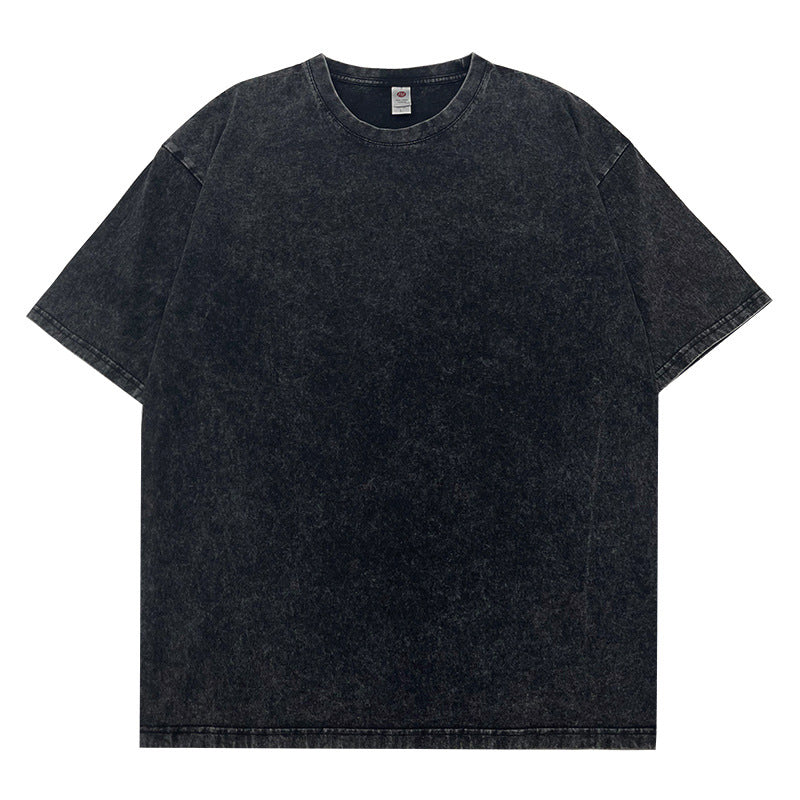Black Wash Short Sleeve Cotton Blank Tee shirts BS2605