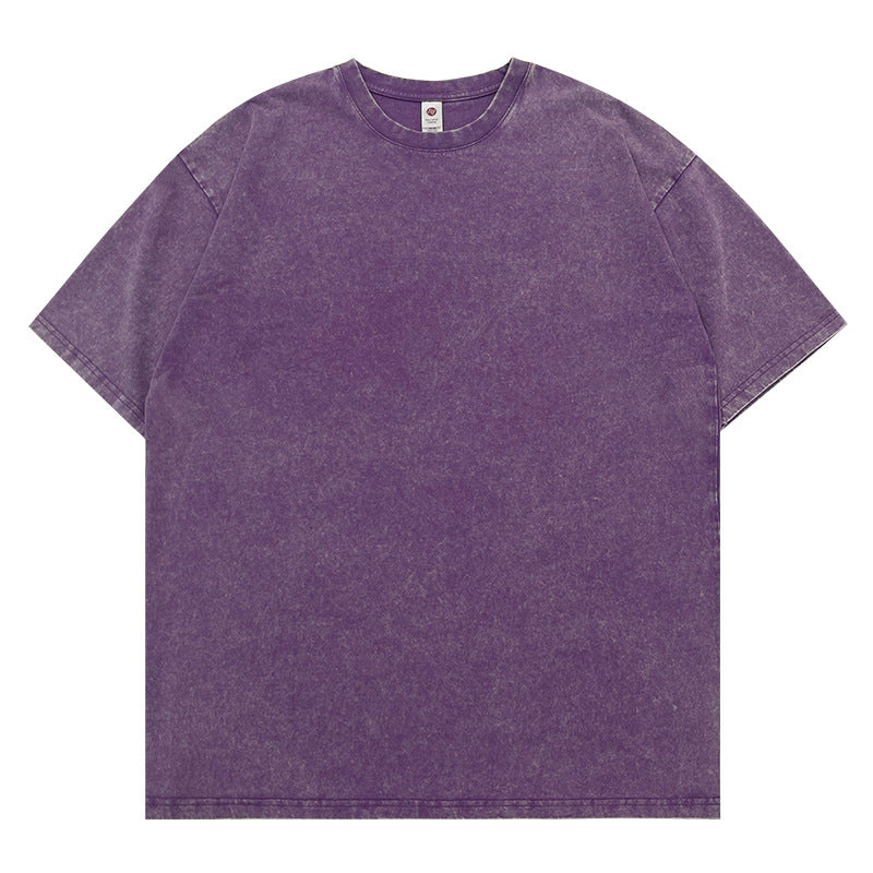 Purle Colors--Wash Short Sleeve Cotton Blank Tee shirts