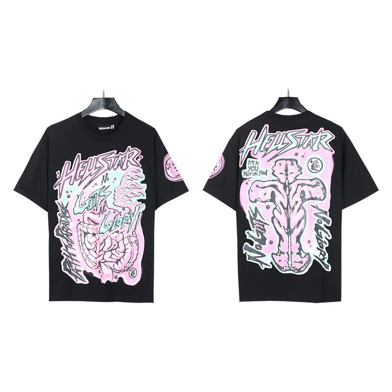 HS6001 Hellstar Fashion Brand Letters shorts Tee shirts
