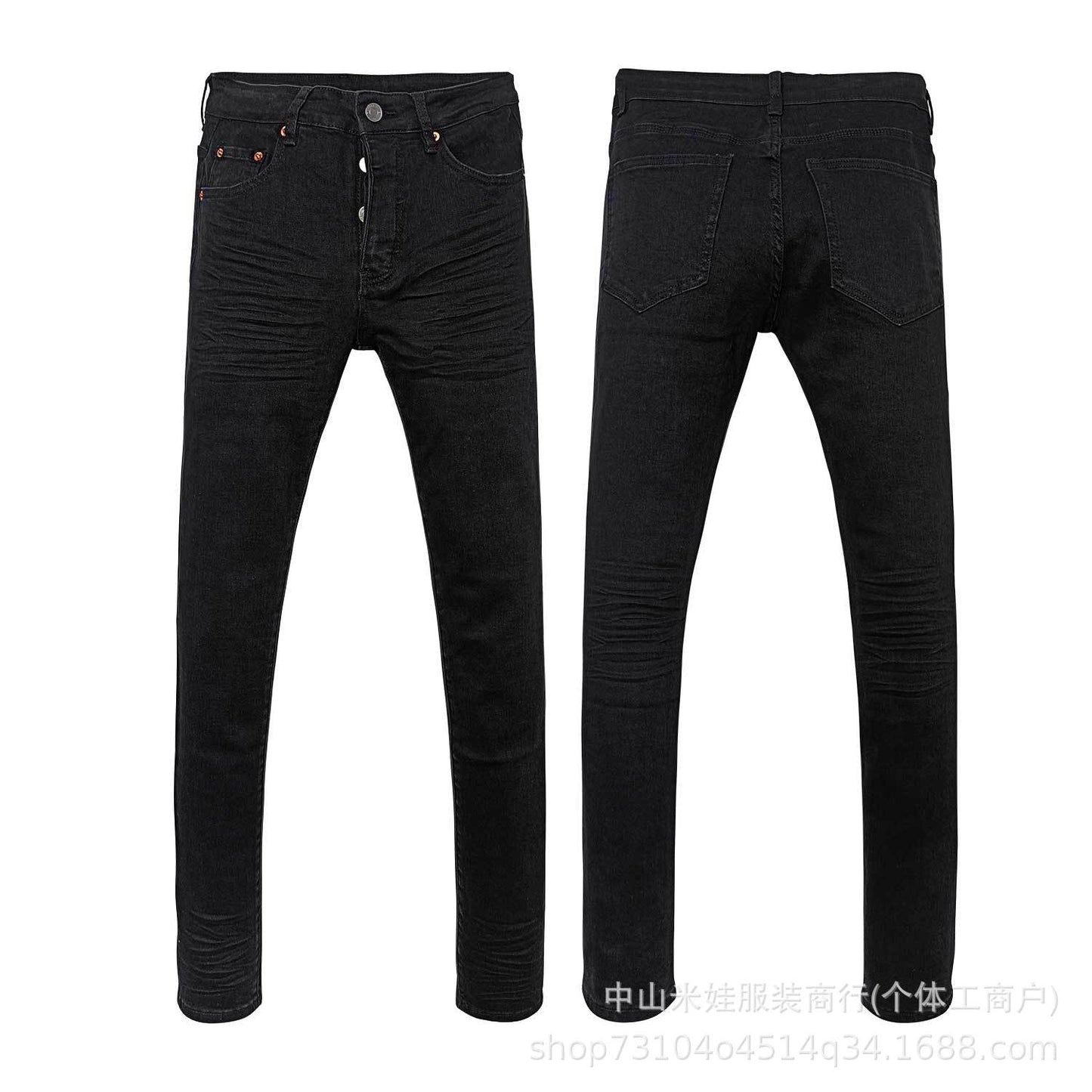 Pp6601 Purple Jeans American Style Hip Hop Ripped Jeans