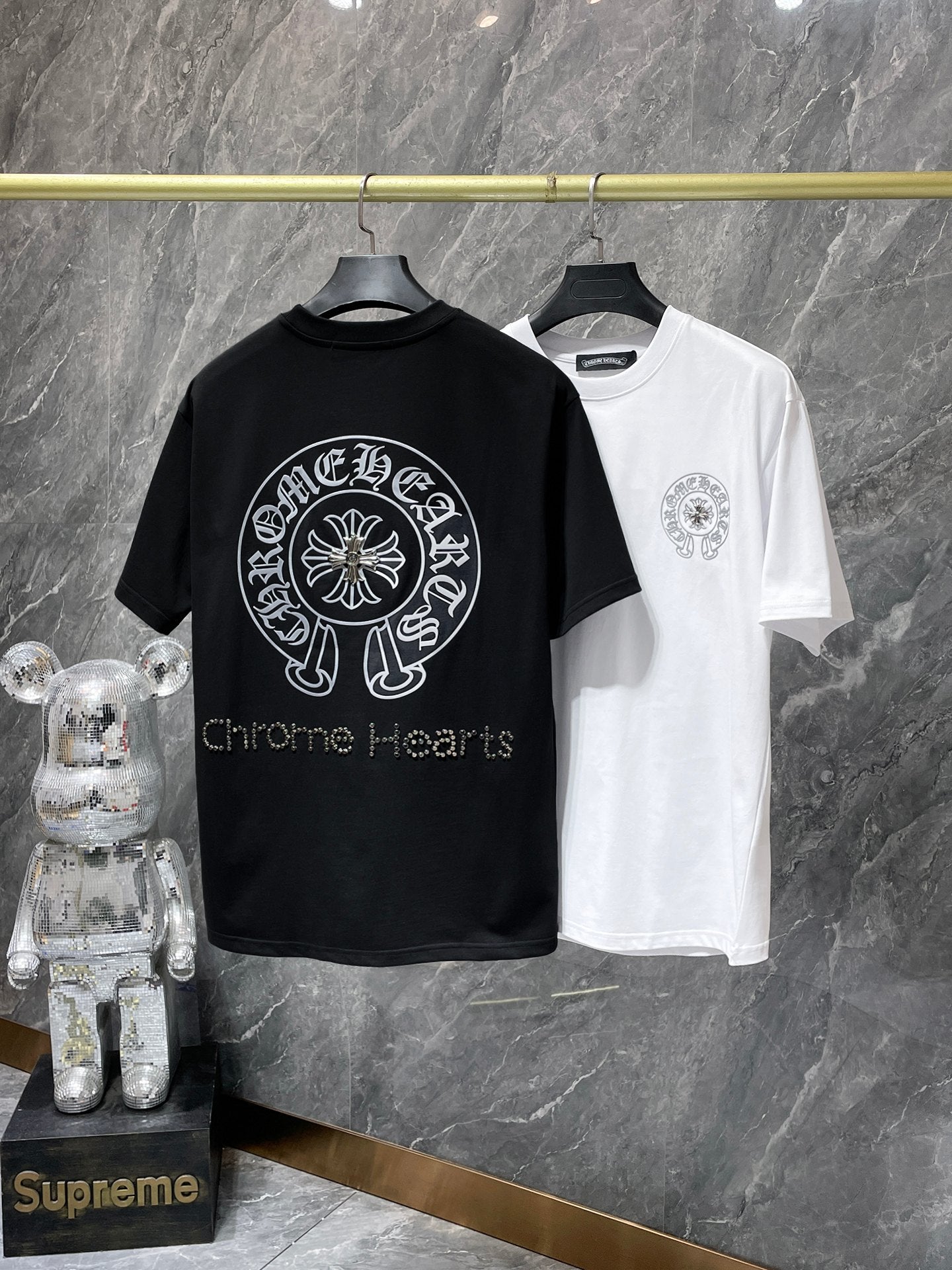 Chrome Hearts High Quality Horseshoe Sanskrit Crew Neck T-shirt Short Sleeves