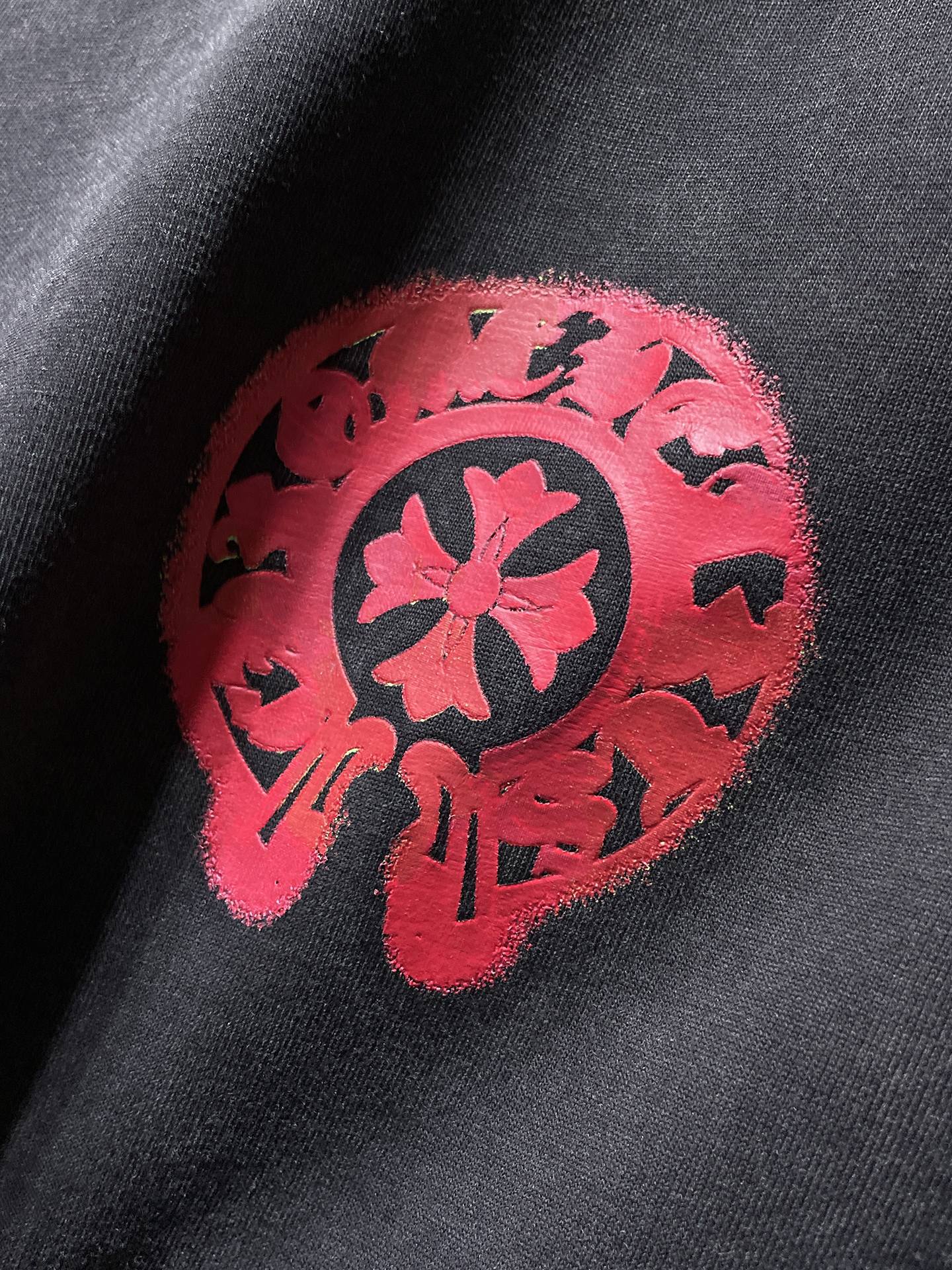 Chrome Hearts T-shirt Horseshoe Sanskrit Cross round Neck Short Sleeve