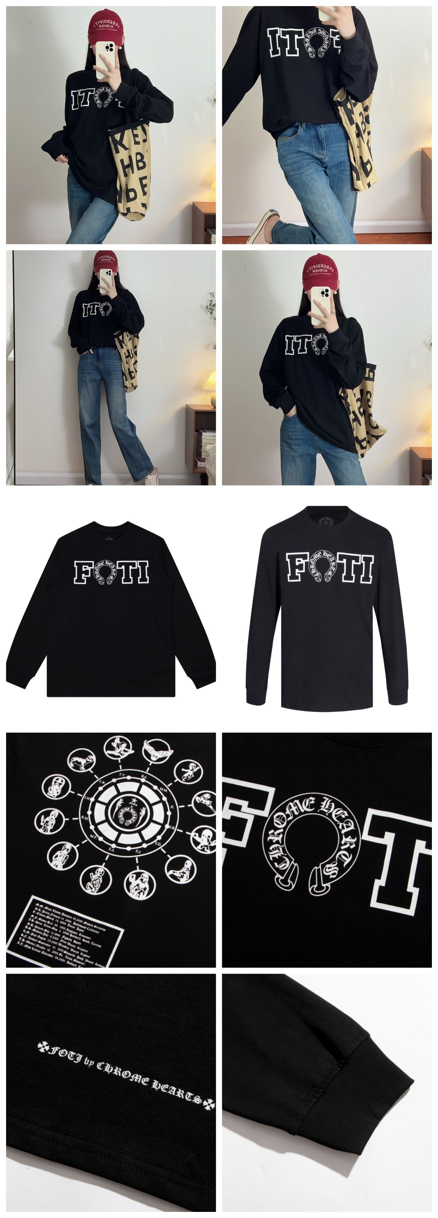 Chrome Heart High Quality Cotton Men's and Women's Long Sleeve T-shirt