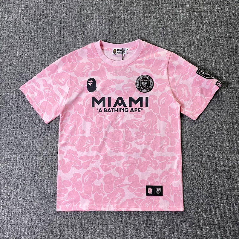 BAPE Sports Short-Sleeved T-shirt Ape Joint Name Miami Miami