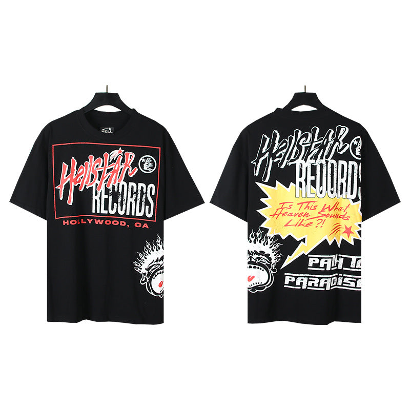 HS6008 High Street Hellstar Retro 100% Cotton Loose Short Sleeve T-shirt for Men and Women