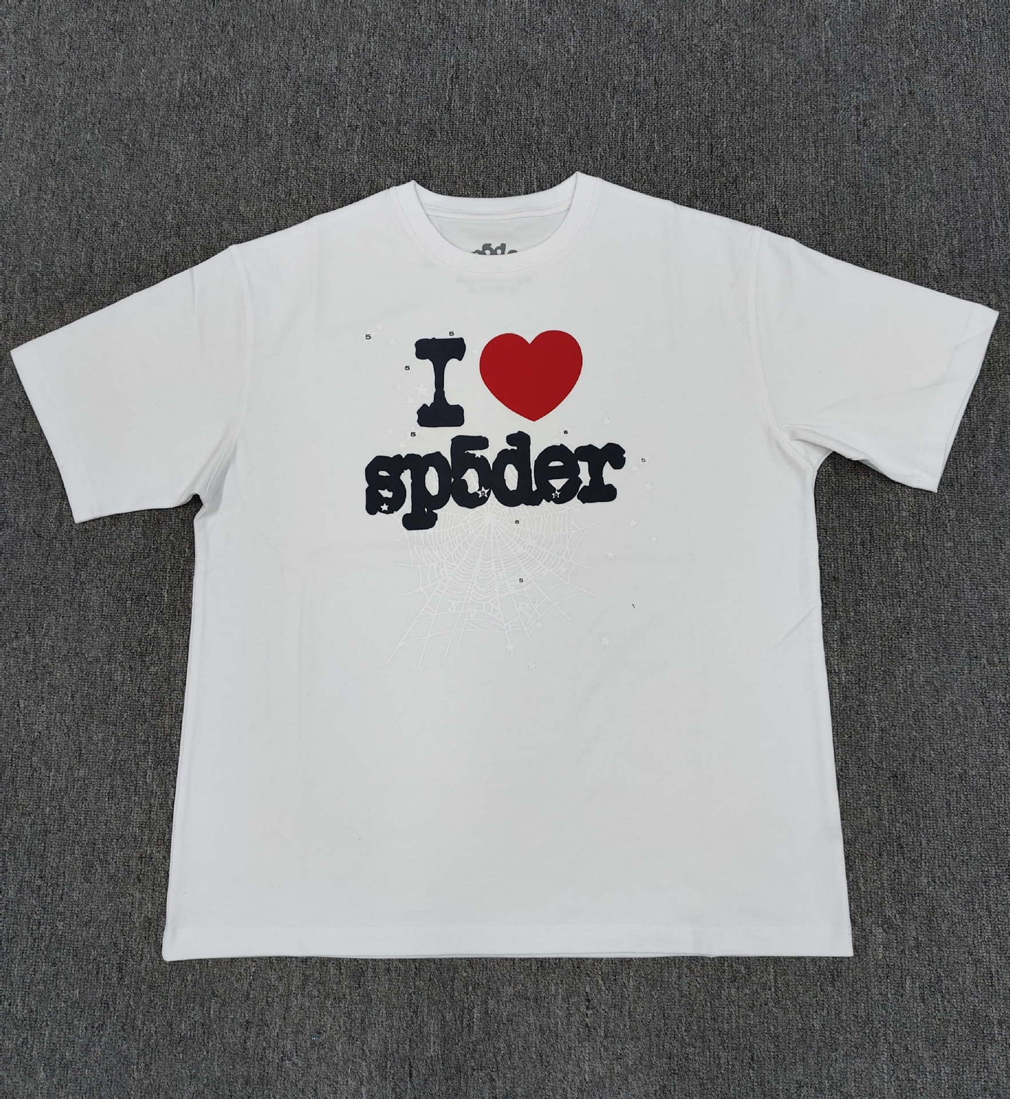 SP4001 sp5der T-shirt Letter Spider Web Short Sleeve Men's T-shirt