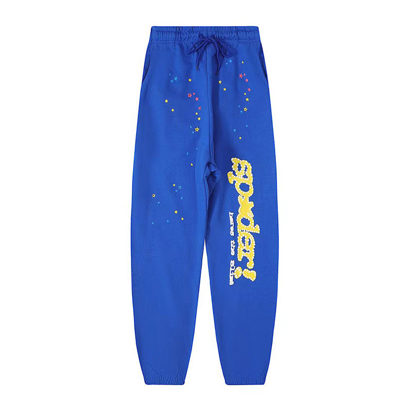 420G Heavy Cotton Fleece-lined Thick Sp5der Trendy Sweatpants