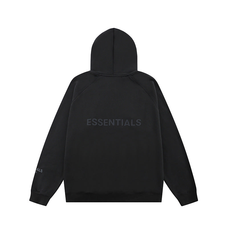 ESS Silicone Letter Zipper Fleece-lined100% Cotton Hooded Sweater